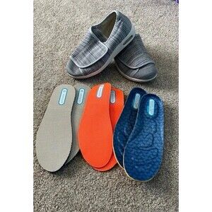 Ortho Diabetic Memory Foam Unisex Shoes Quick Close Strap 8.5 Women 7.5 Men Gray